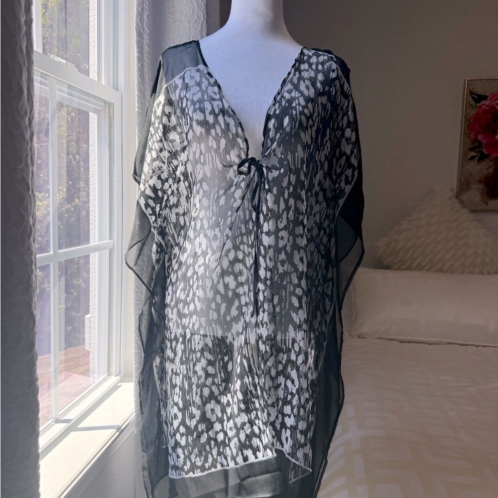 Venus Black and White Semi-Sheer  Swim Cover-Up